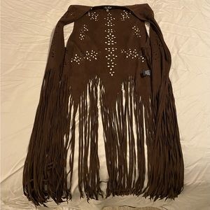 Suede fringe vest